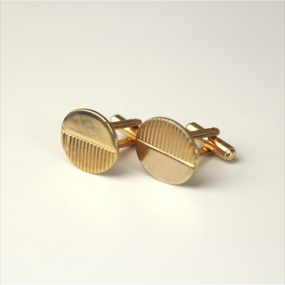 Vintage Men's Gold Tone Rectangle Cufflinks‎ Formal Shirt Accessories